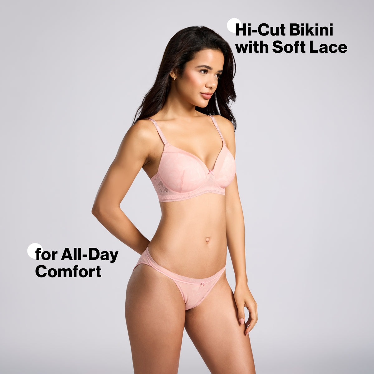 Nykd By Nykaa The Bridal Edit Lace Hi-Cut Bikini-NYP426 R Pink