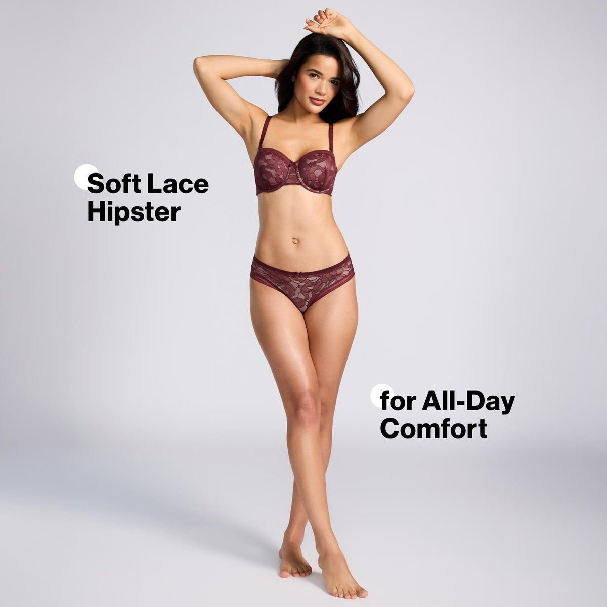 Nykd By Nykaa The Bridal Edit Lace Hipster-NYP427 F Maroon