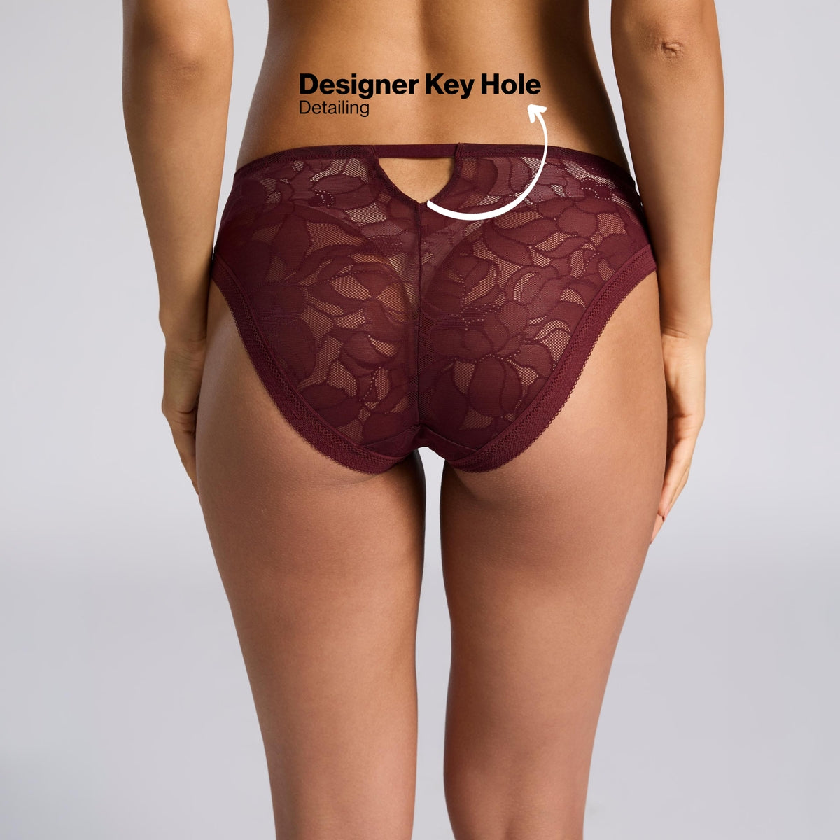 Nykd By Nykaa The Bridal Edit Lace Hipster-NYP427 F Maroon