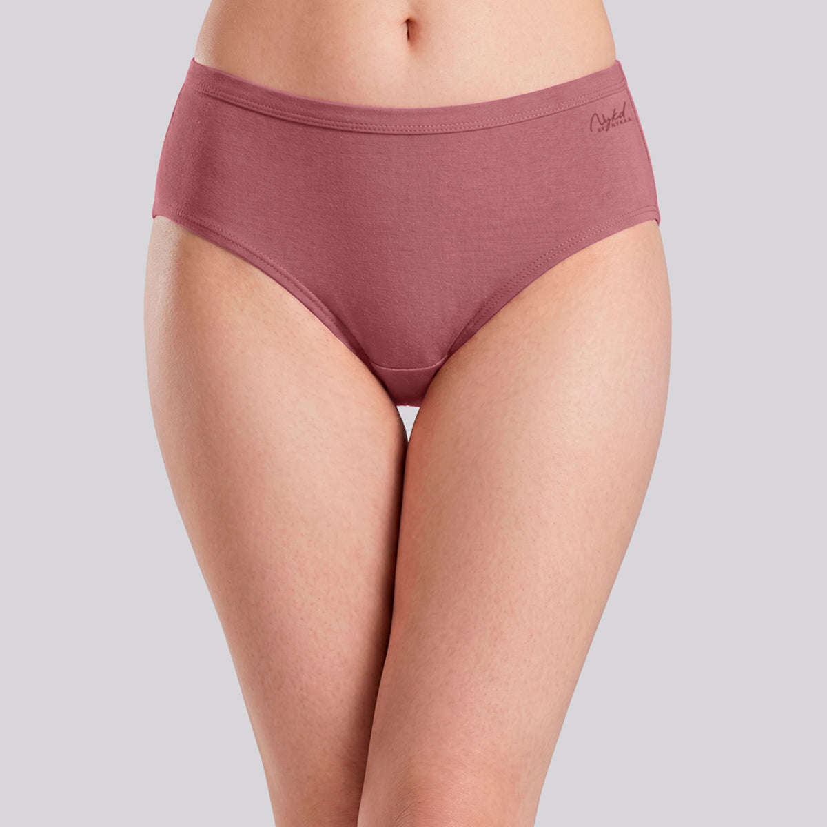PO3 Mid Rise 100% Cotton Hipster Panty with Inner Elastic NYP451 Lt Blue, Black, W Mauve