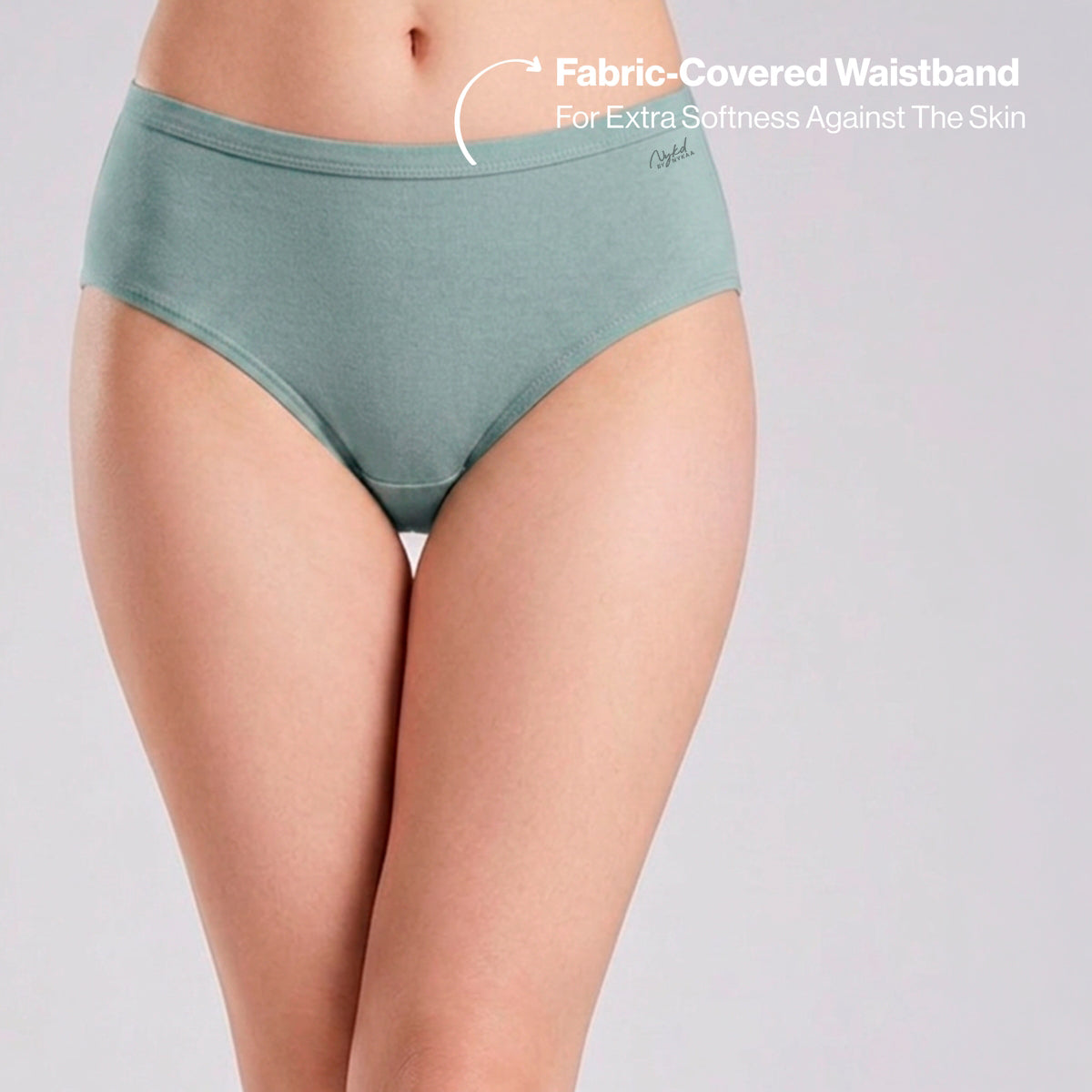 PO3 Mid Rise 100% Cotton Hipster Panty with Inner Elastic - NYP451 Blush,D Lavender,S Mint