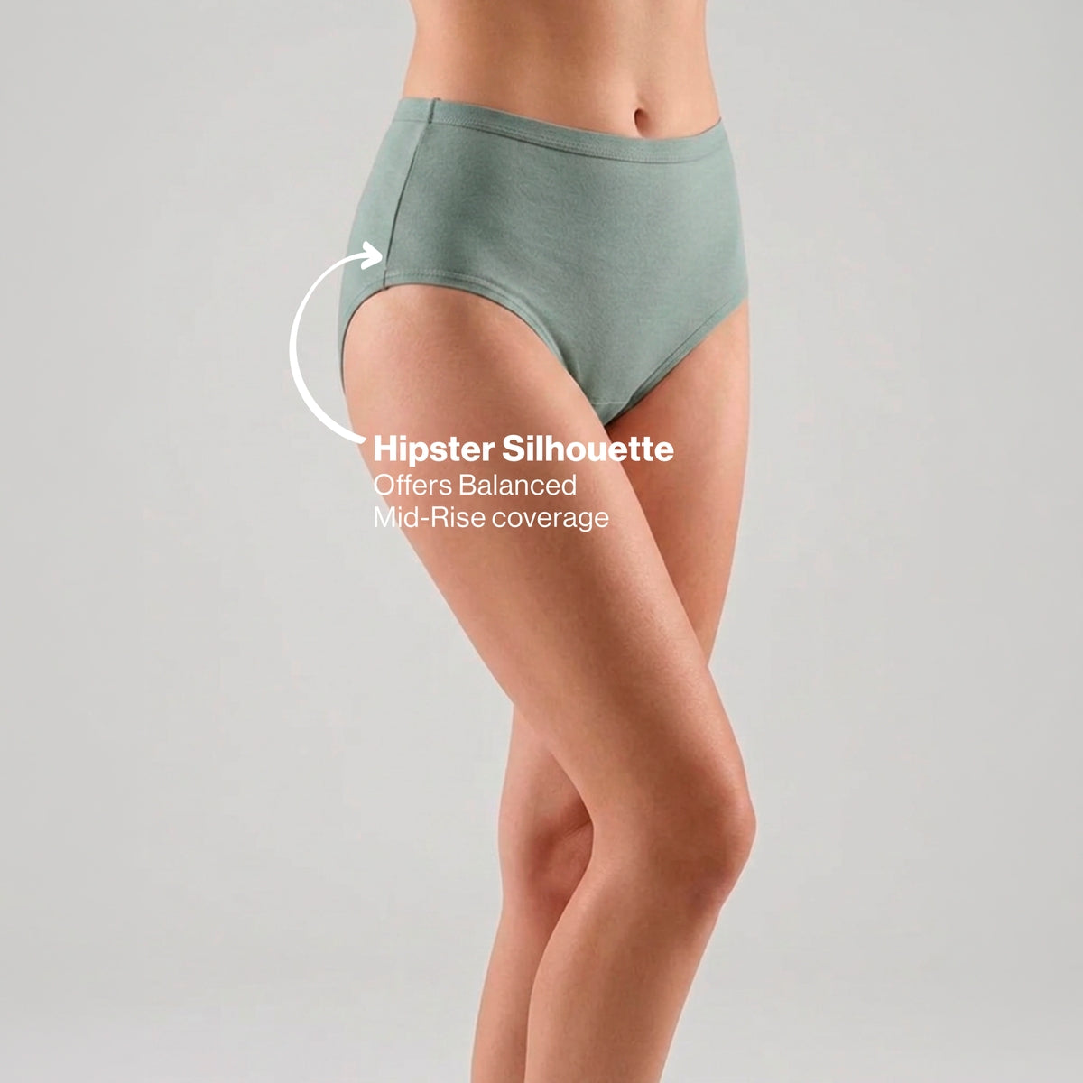 PO3 Mid Rise 100% Cotton Hipster Panty with Inner Elastic - NYP451 Blush,D Lavender,S Mint