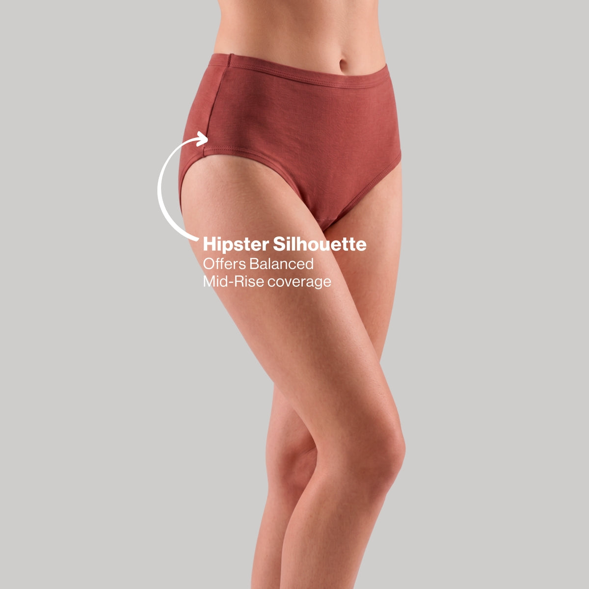 PO3 Mid Rise 100% Cotton Hipster Panty with Inner Elastic - NYP451 Rust,D Grape,Brown