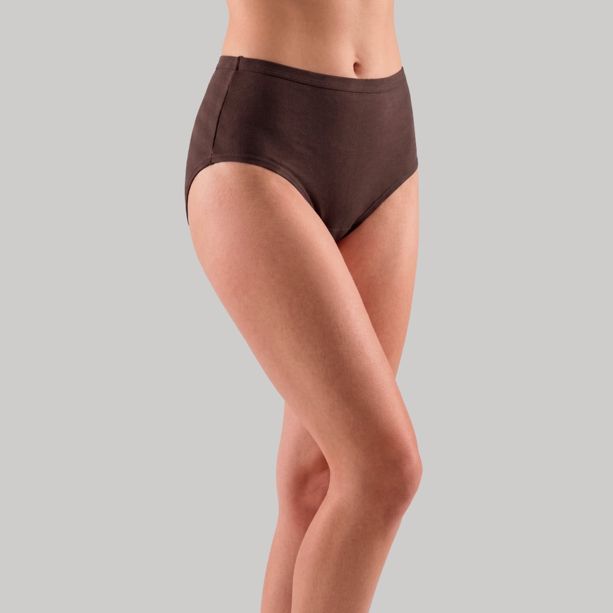 PO3 Mid Rise 100% Cotton Hipster Panty with Inner Elastic - NYP451 Rust,D Grape,Brown