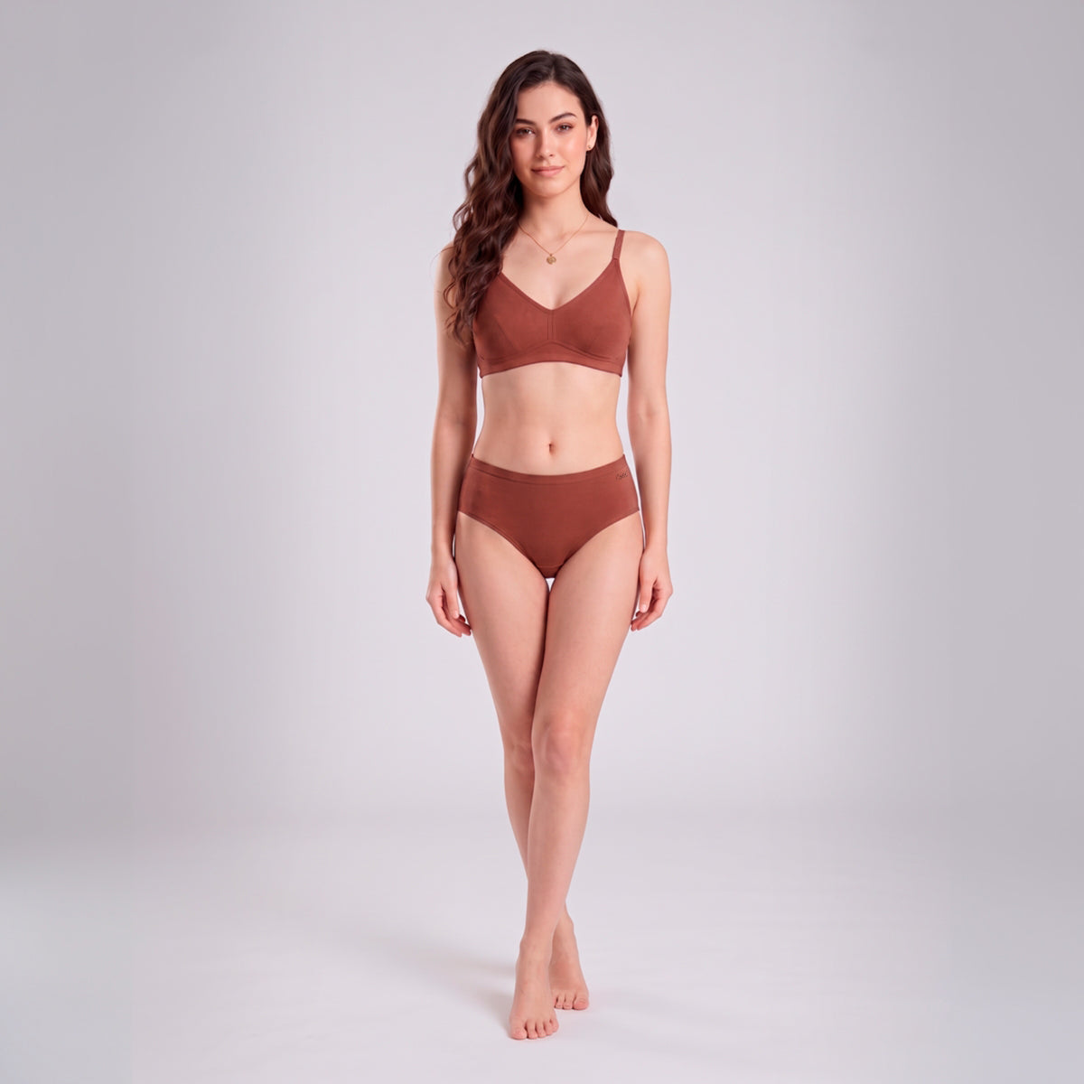 PO3 Mid Rise 100% Cotton Hipster Panty with Inner Elastic - NYP451 Rust,D Grape,Brown
