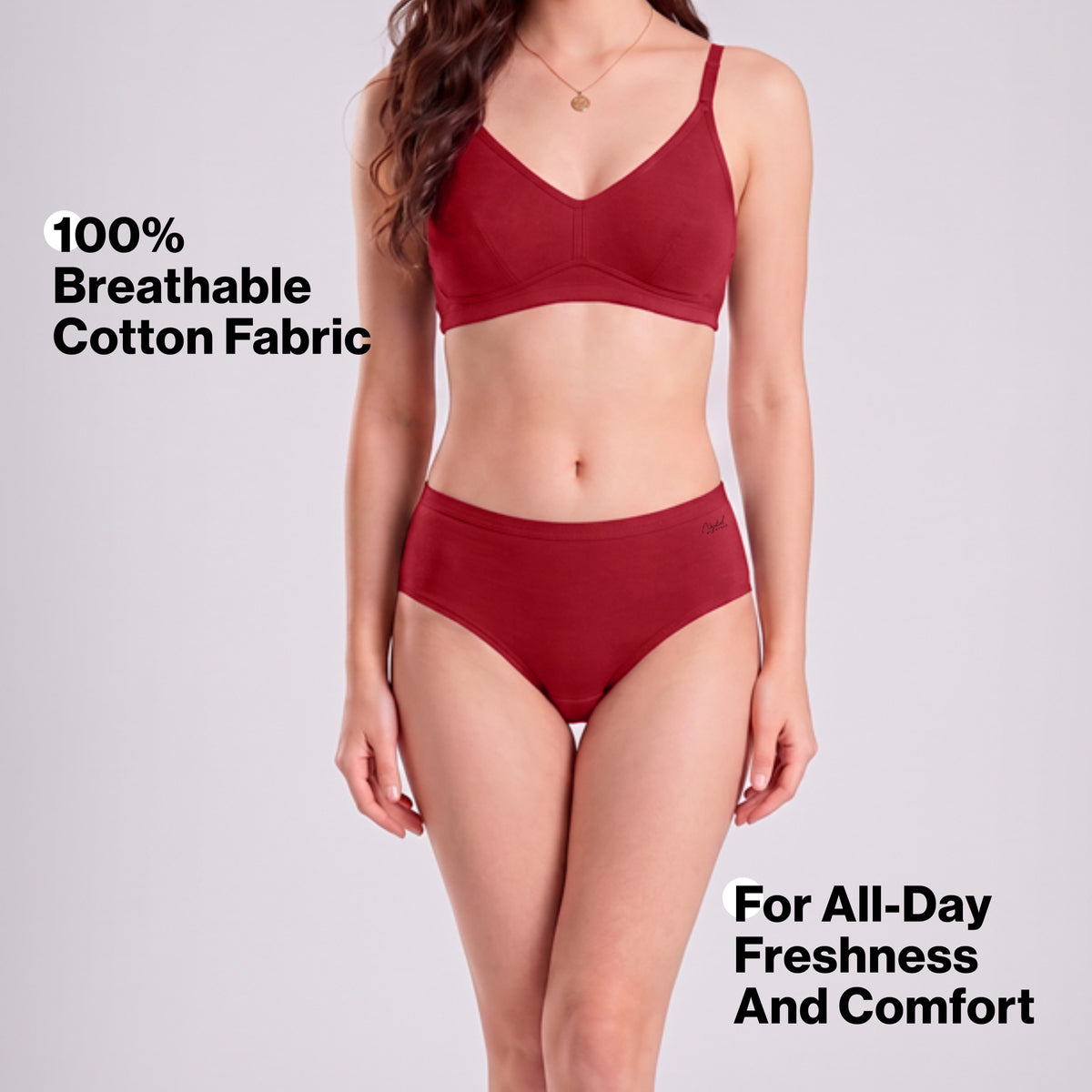 PO3 Mid Rise 100% Cotton Hipster Panty with Inner Elastic - NYP451 Taupe,S Red,Royal Blue