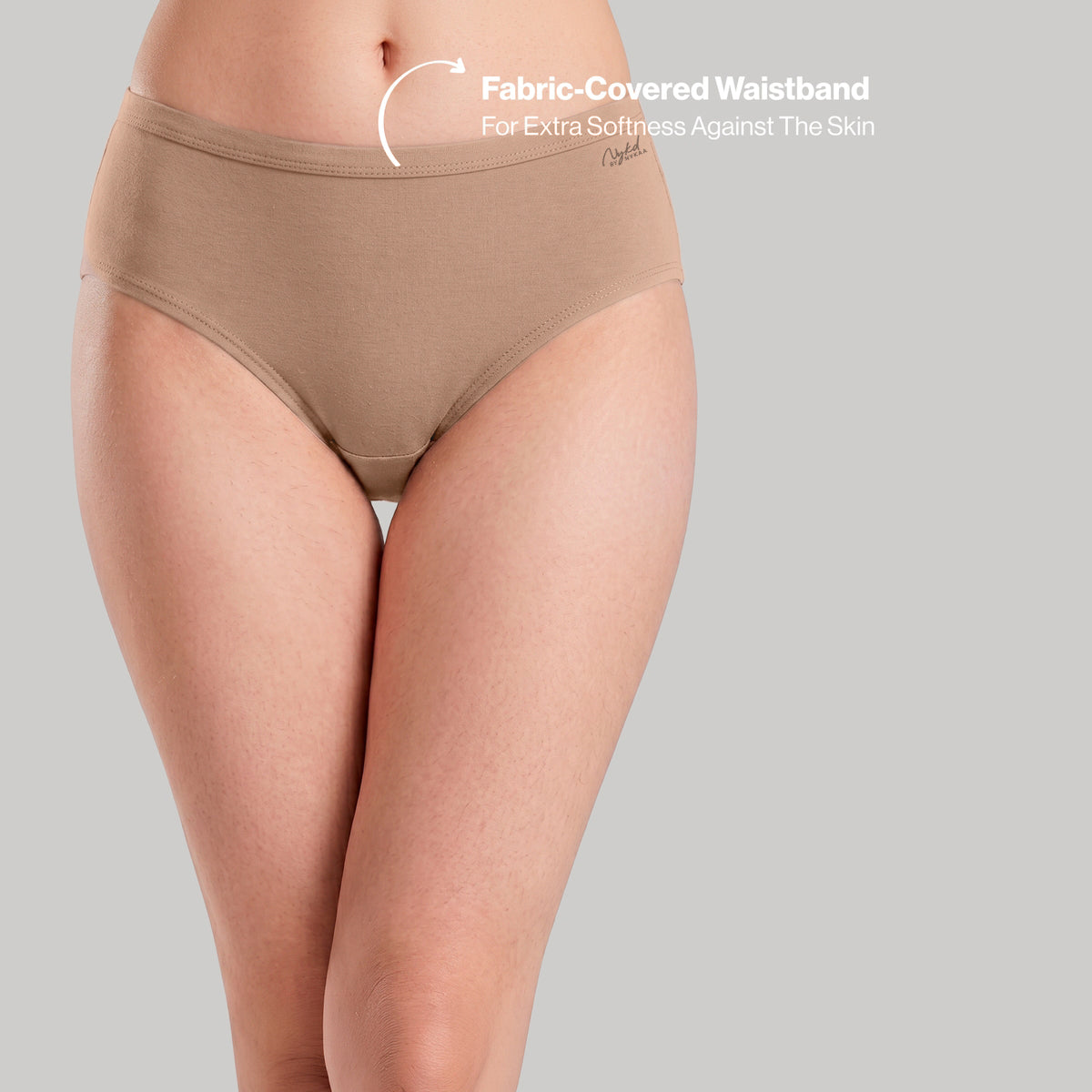 PO3 Mid Rise 100% Cotton Hipster Panty with Inner Elastic - NYP451 Taupe,S Red,Royal Blue