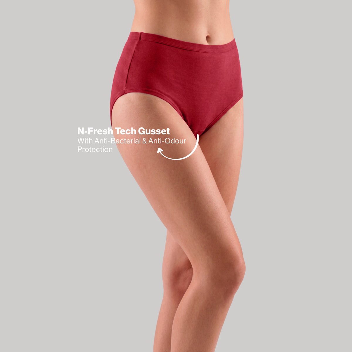PO3 Mid Rise 100% Cotton Hipster Panty with Inner Elastic - NYP451 Taupe,S Red,Royal Blue