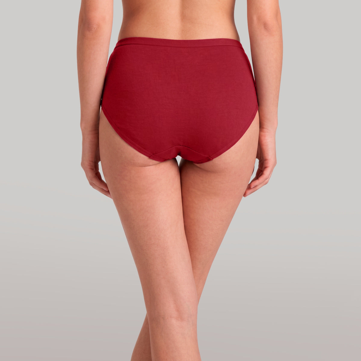 PO3 Mid Rise 100% Cotton Hipster Panty with Inner Elastic - NYP451 Taupe,S Red,Royal Blue