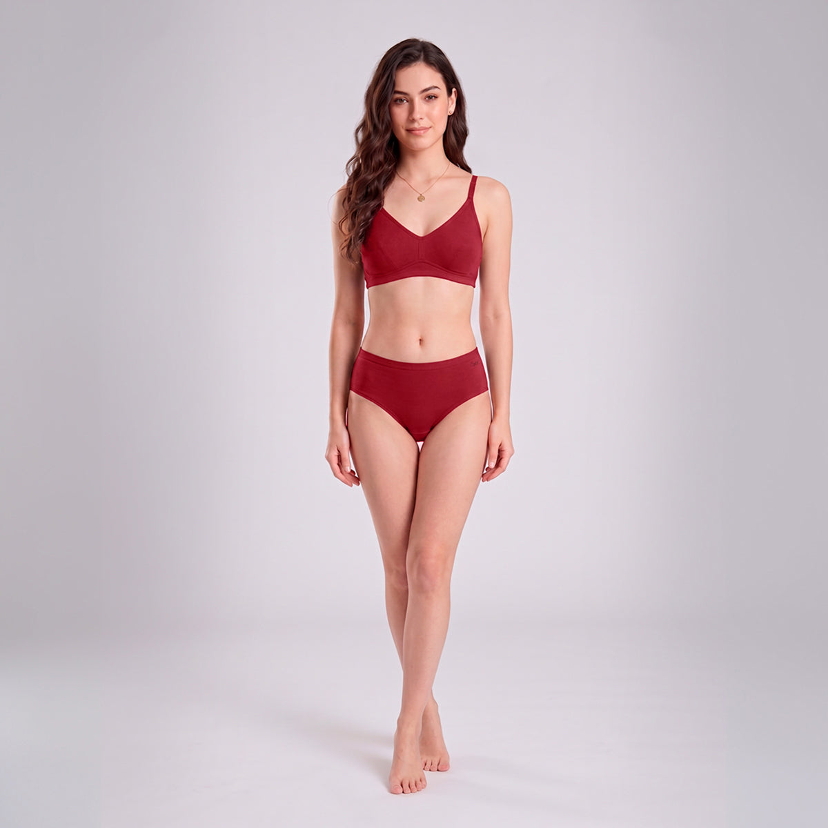PO3 Mid Rise 100% Cotton Hipster Panty with Inner Elastic - NYP451 Taupe,S Red,Royal Blue