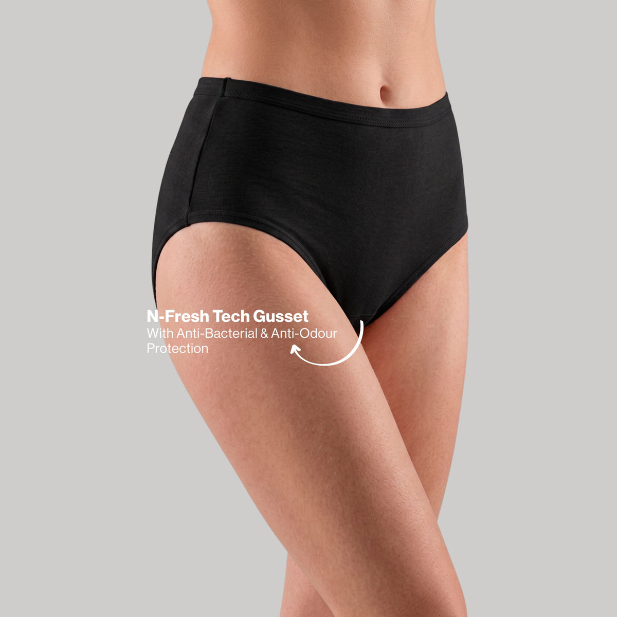 PO3 Mid Rise 100% Cotton Hipster Panty with Inner Elastic - NYP451 W.Blue,Black,Hot Pink