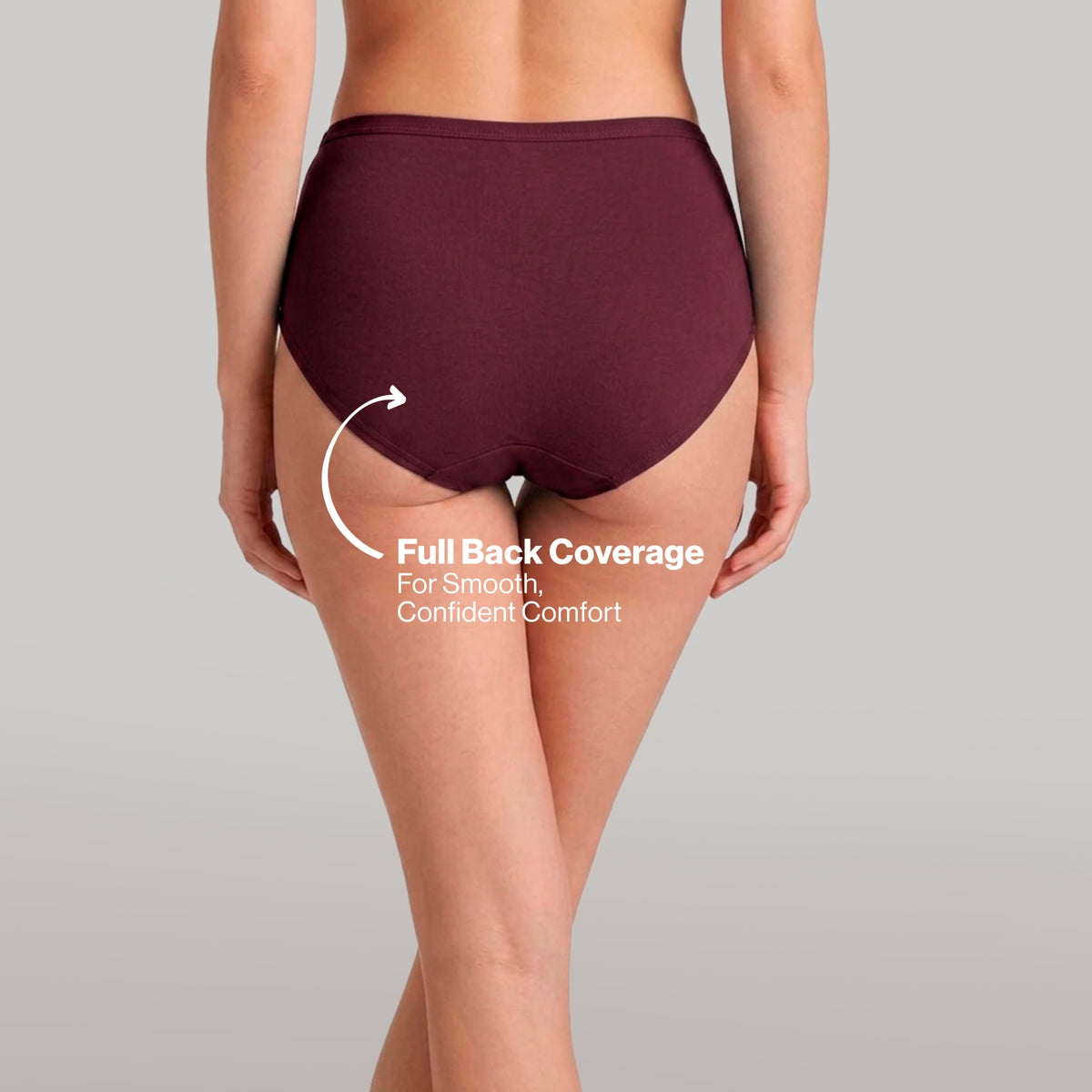 PO3 Mid Rise 100% Cotton Hipster Panty with Inner Elastic - NYP451 Wine,D Purple,Clay