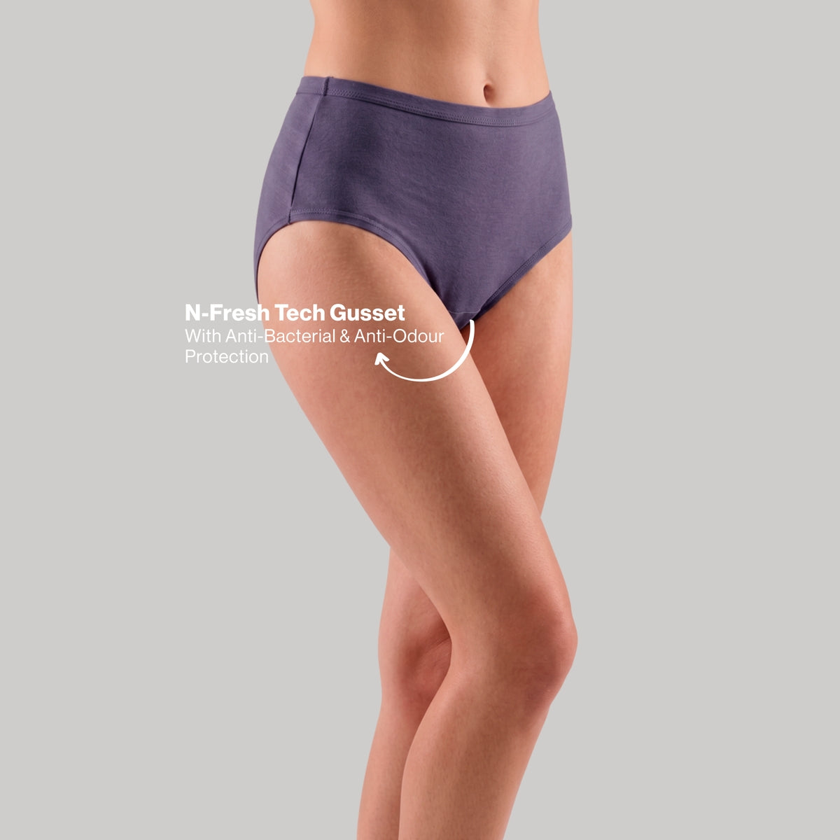 PO3 Mid Rise 100% Cotton Hipster Panty with Inner Elastic - NYP451 Wine,D Purple,Clay