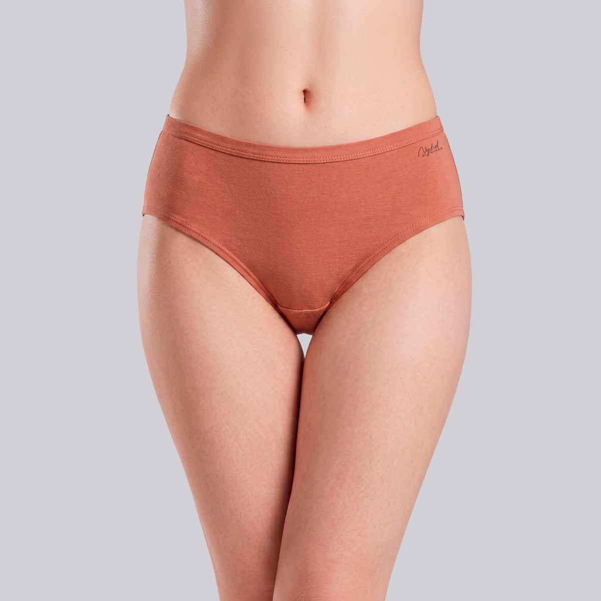PO3 Mid Rise 100% Cotton Hipster Panty with Inner Elastic - NYP451 Wine,D Purple,Clay