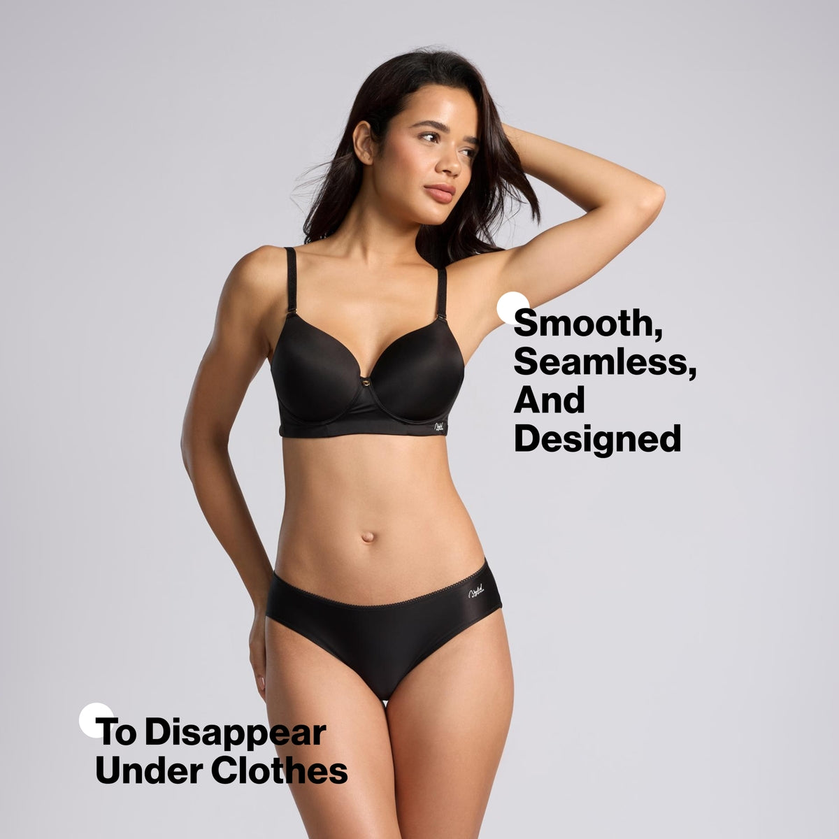 Nykd by Nykaa Ultimate 24/7 Luxe Satin Hipster Panty Cotton Gusset NYP459 Black