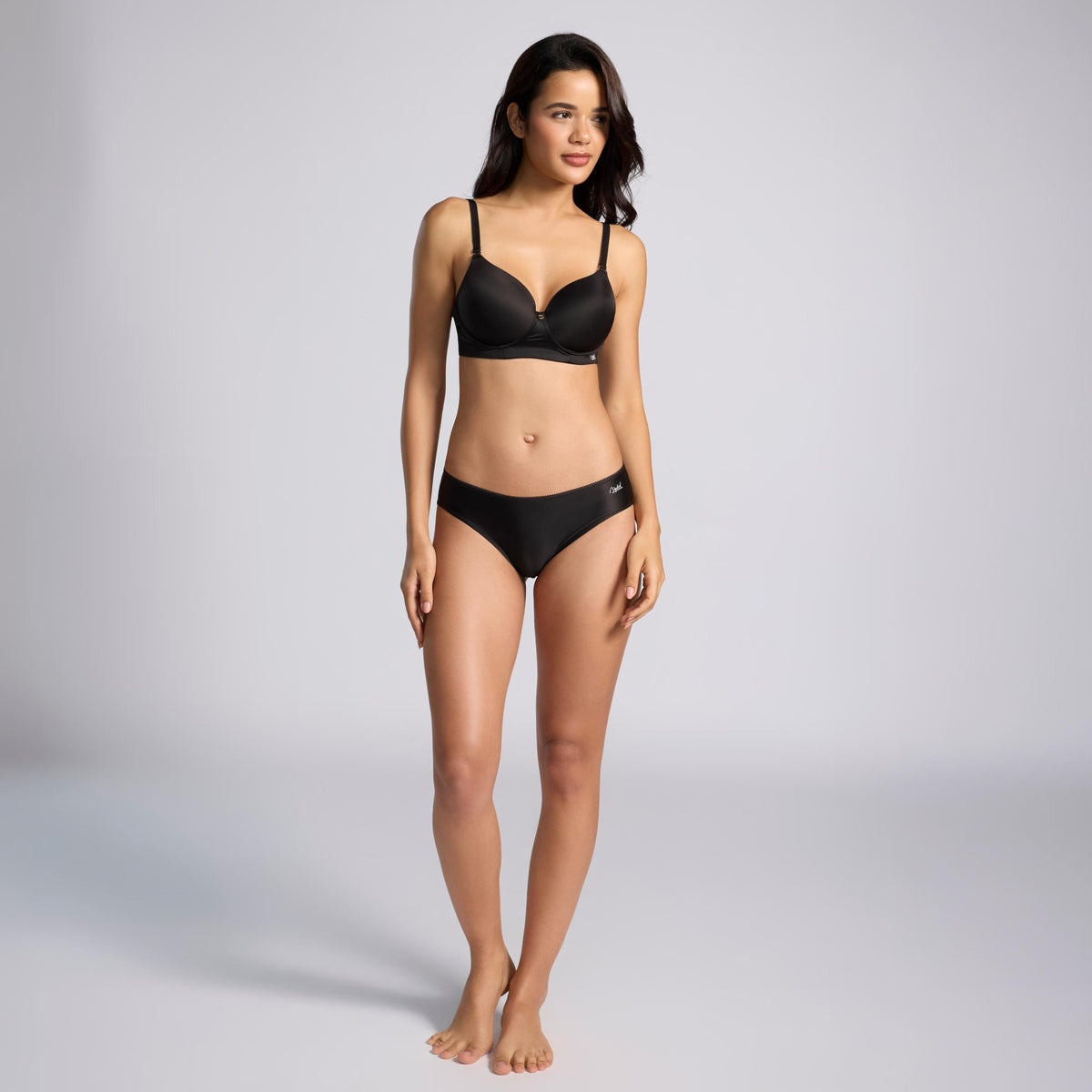 Nykd by Nykaa Ultimate 24/7 Luxe Satin Hipster Panty Cotton Gusset NYP459 Black