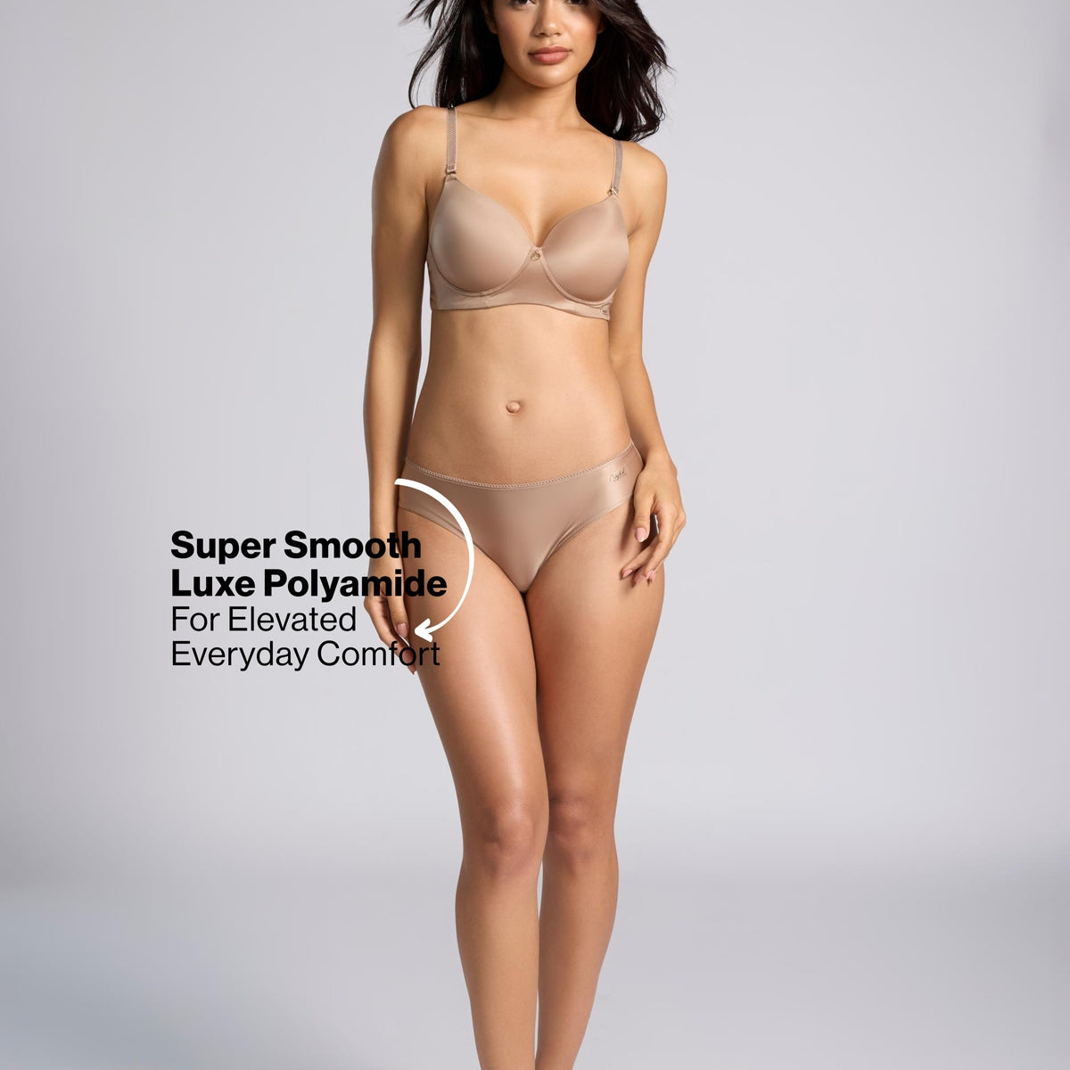 Nykd by Nykaa Ultimate 24/7 Luxe Satin Hipster Panty Cotton Gusset NYP459 D.Nude