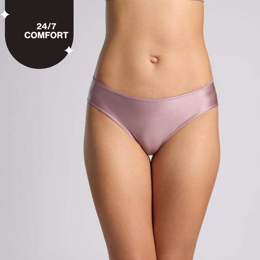 Nykd by Nykaa Ultimate 24/7 Luxe Satin Hipster Panty Cotton Gusset NYP459 Lavender