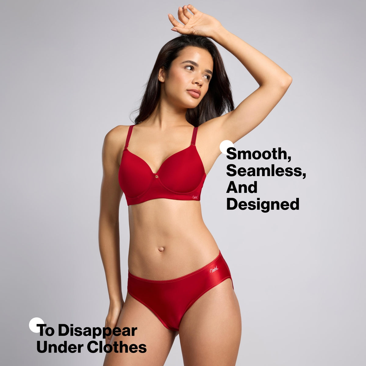 Nykd by Nykaa Ultimate 24/7 Luxe Satin Hipster Panty Cotton Gusset NYP459 Red