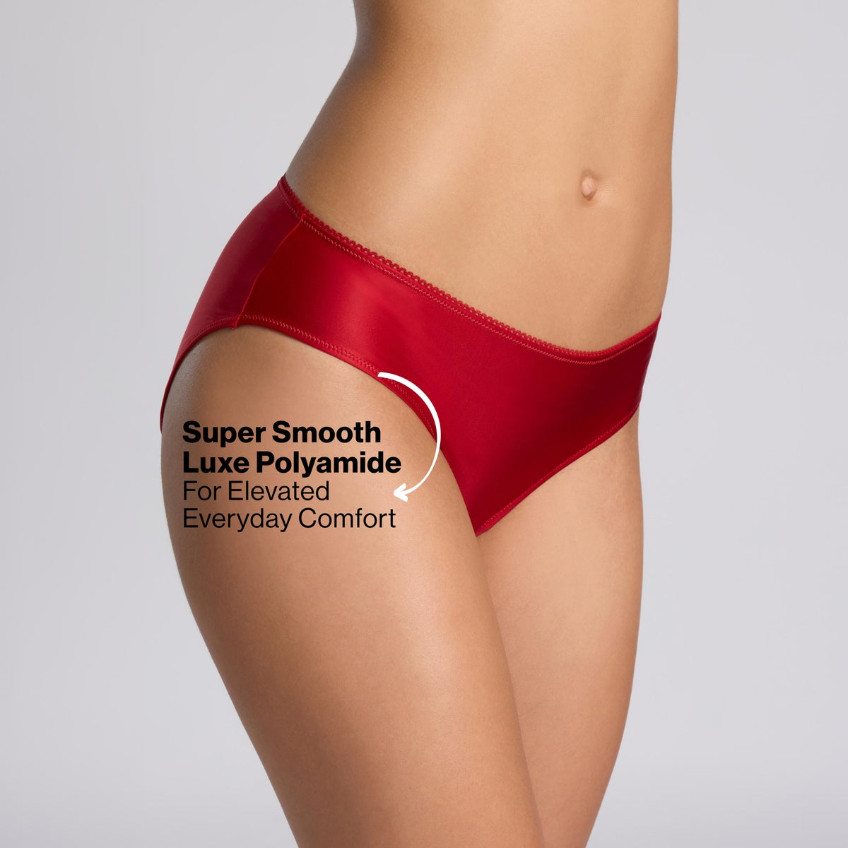 Nykd by Nykaa Ultimate 24/7 Luxe Satin Hipster Panty Cotton Gusset NYP459 Red