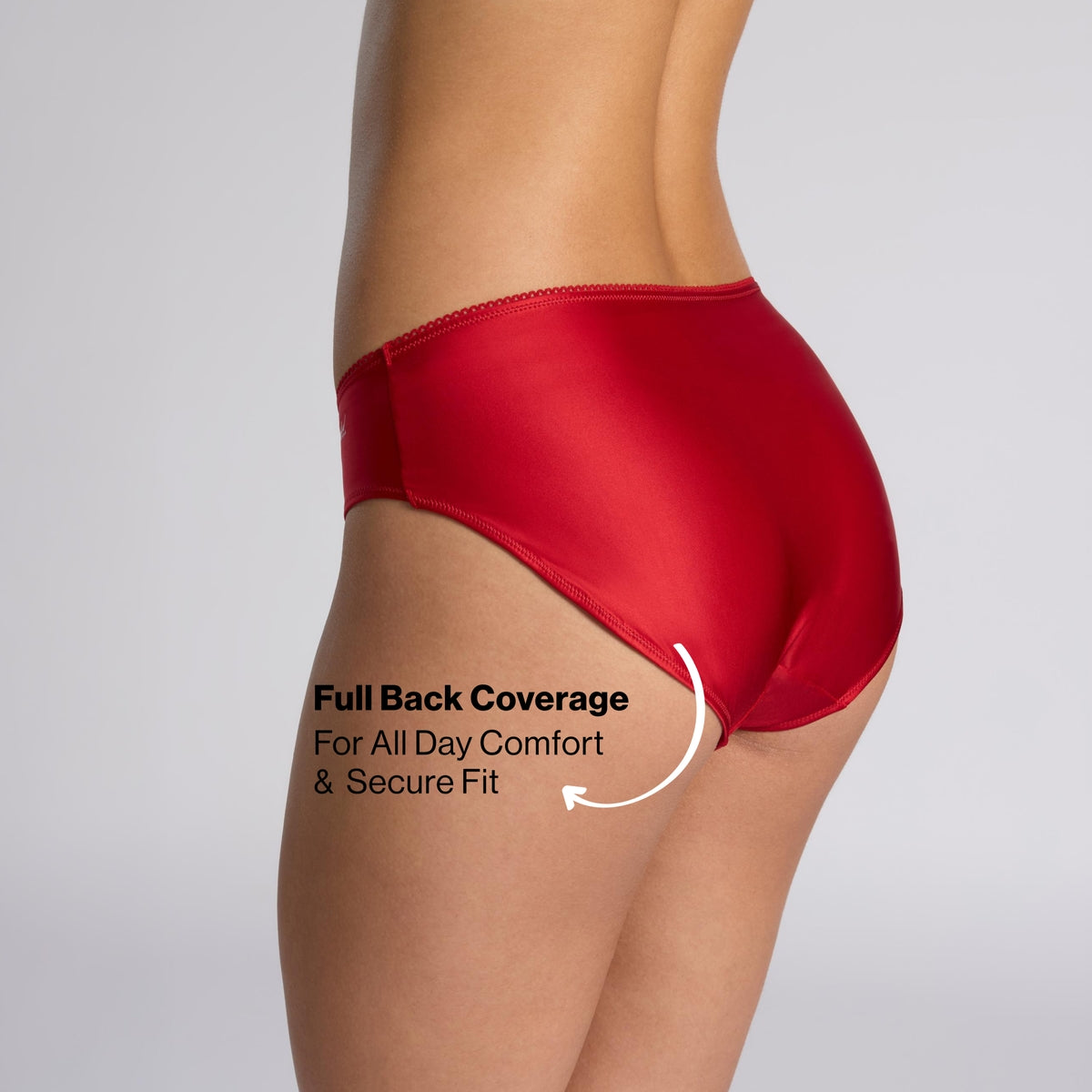 Nykd by Nykaa Ultimate 24/7 Luxe Satin Hipster Panty Cotton Gusset NYP459 Red