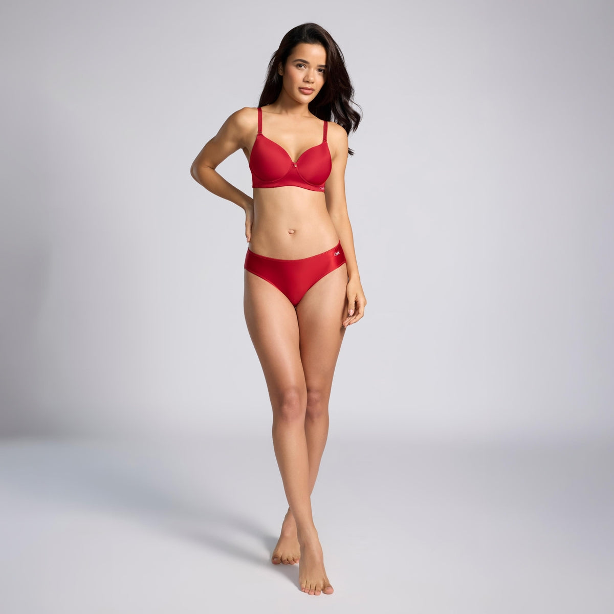 Nykd by Nykaa Ultimate 24/7 Luxe Satin Hipster Panty Cotton Gusset NYP459 Red