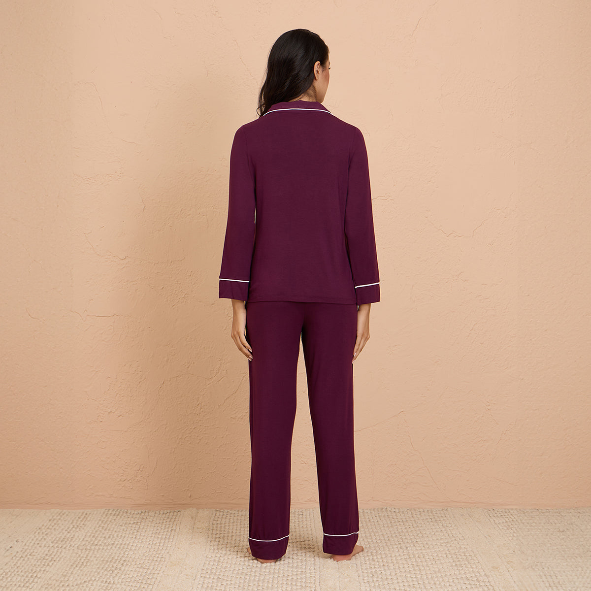 Modal Pajama Set of 2 in a Sumptuously Soft Modal Button-Down style  -Potent Purple NYS001