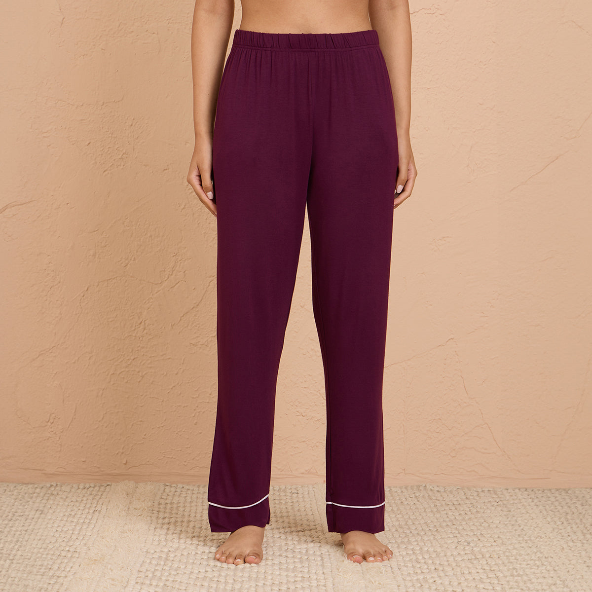 Modal Pajama Set of 2 in a Sumptuously Soft Modal Button-Down style  -Potent Purple NYS001