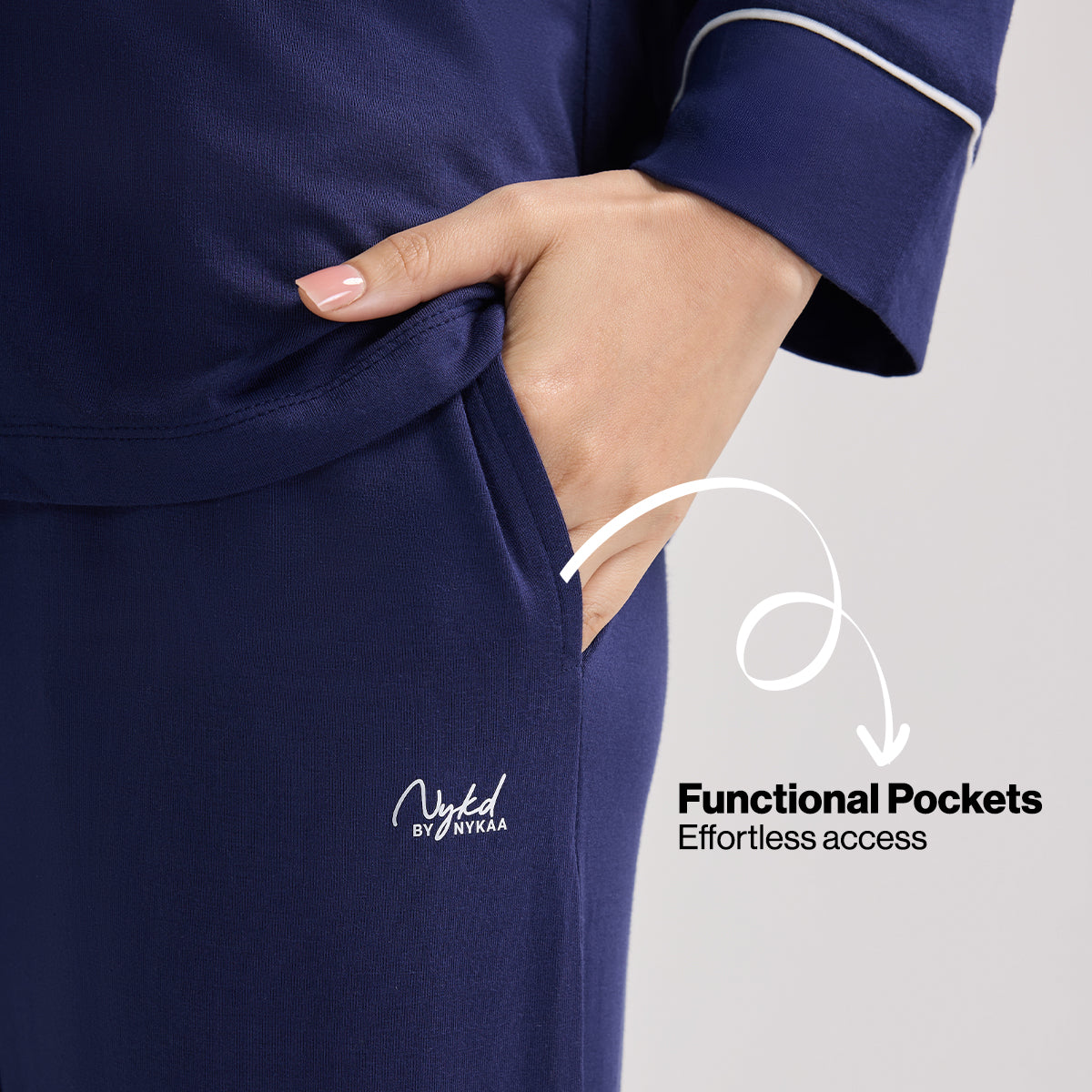 Sumptuously Soft Modal Button-Down Pajama Set of 2-NYS001-Navy