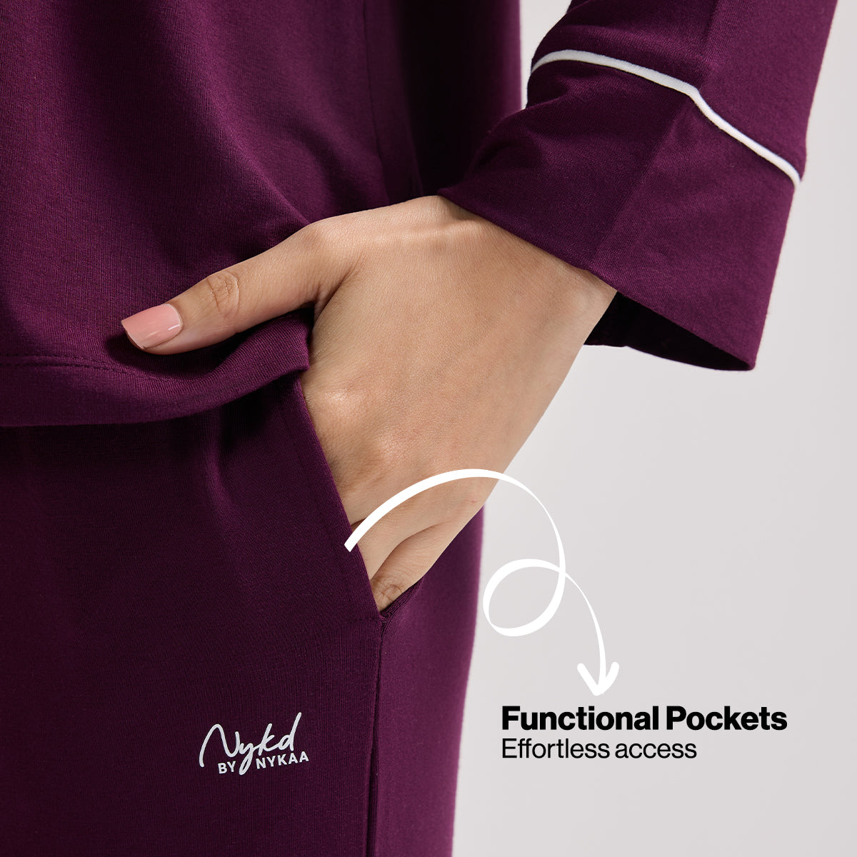 Modal Pajama Set of 2 in a Sumptuously Soft Modal Button-Down style-NYS001-Potent Purple