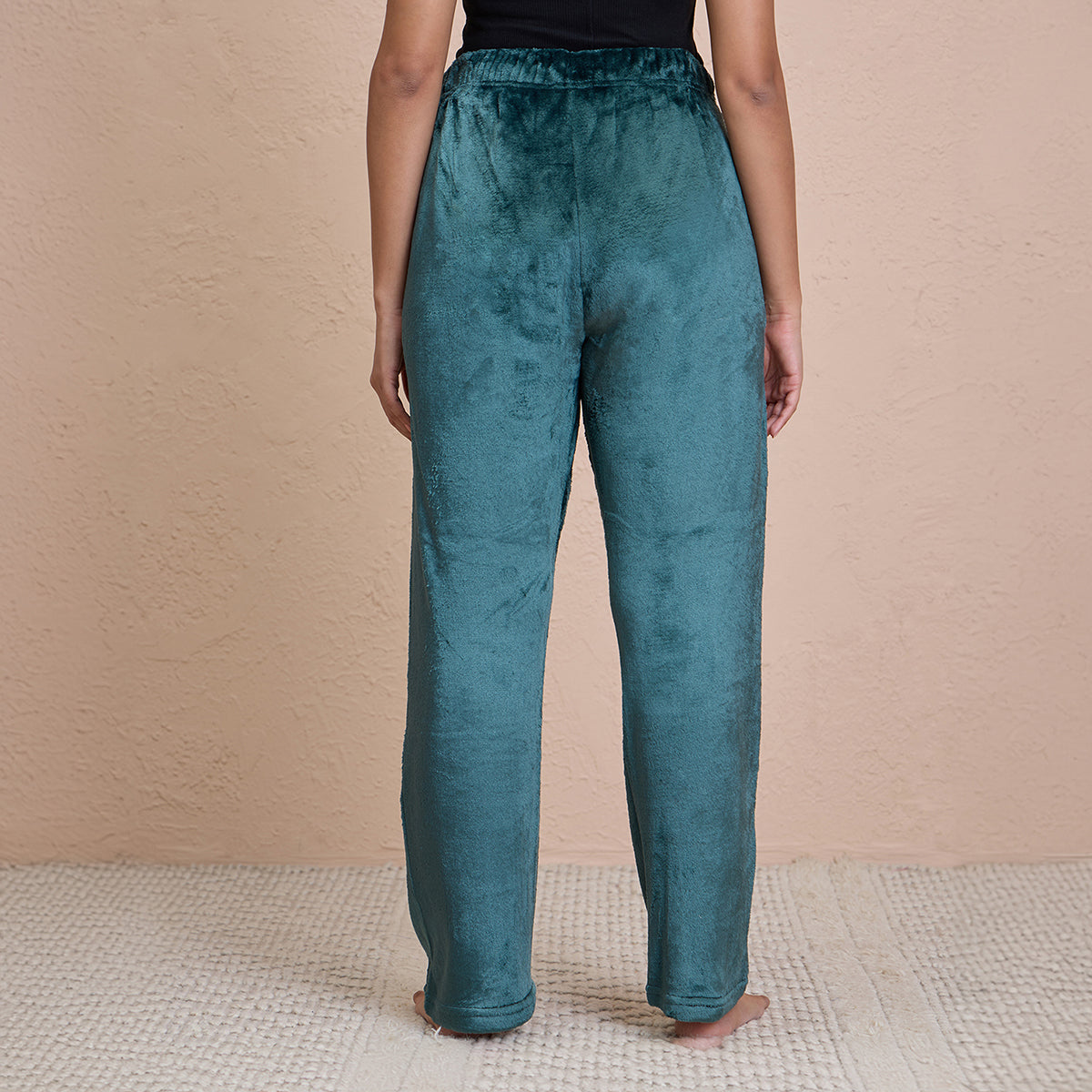 Cozy Fur Pants in Relaxed Fit-NYS121-Green