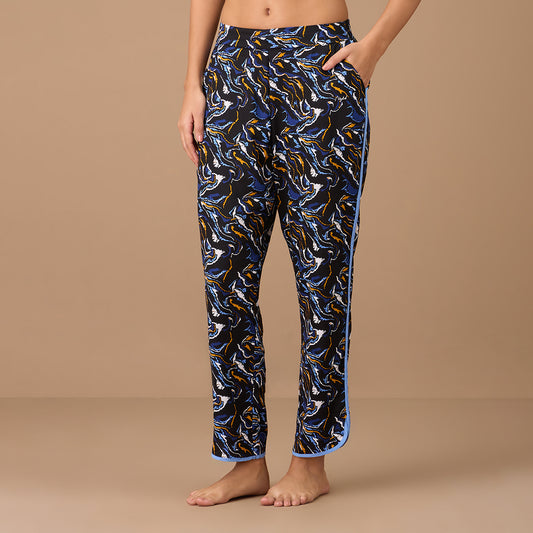 Rayon Sleep Pajama - NYS130 -  Black & White Print