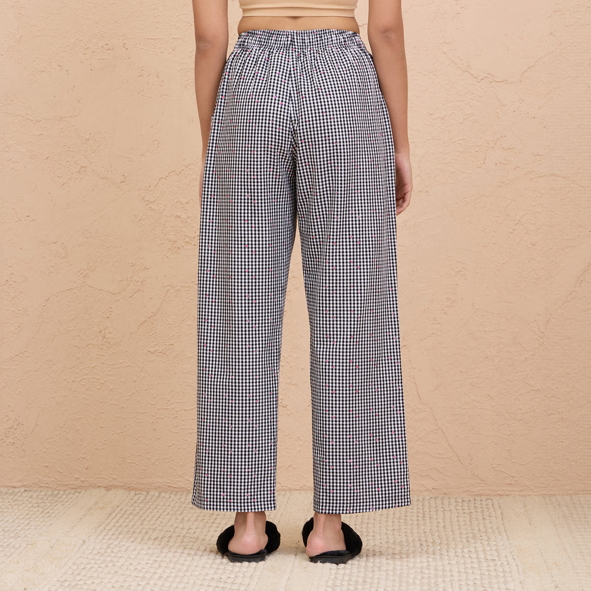 Cotton Lounge Pajama in Super Comfy Relax Fit - NYS141-Black Check