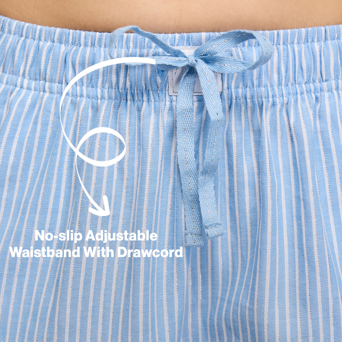 Cotton Lounge Pajama in Super Comfy Relax Fit-NYS141-Blue Stripe