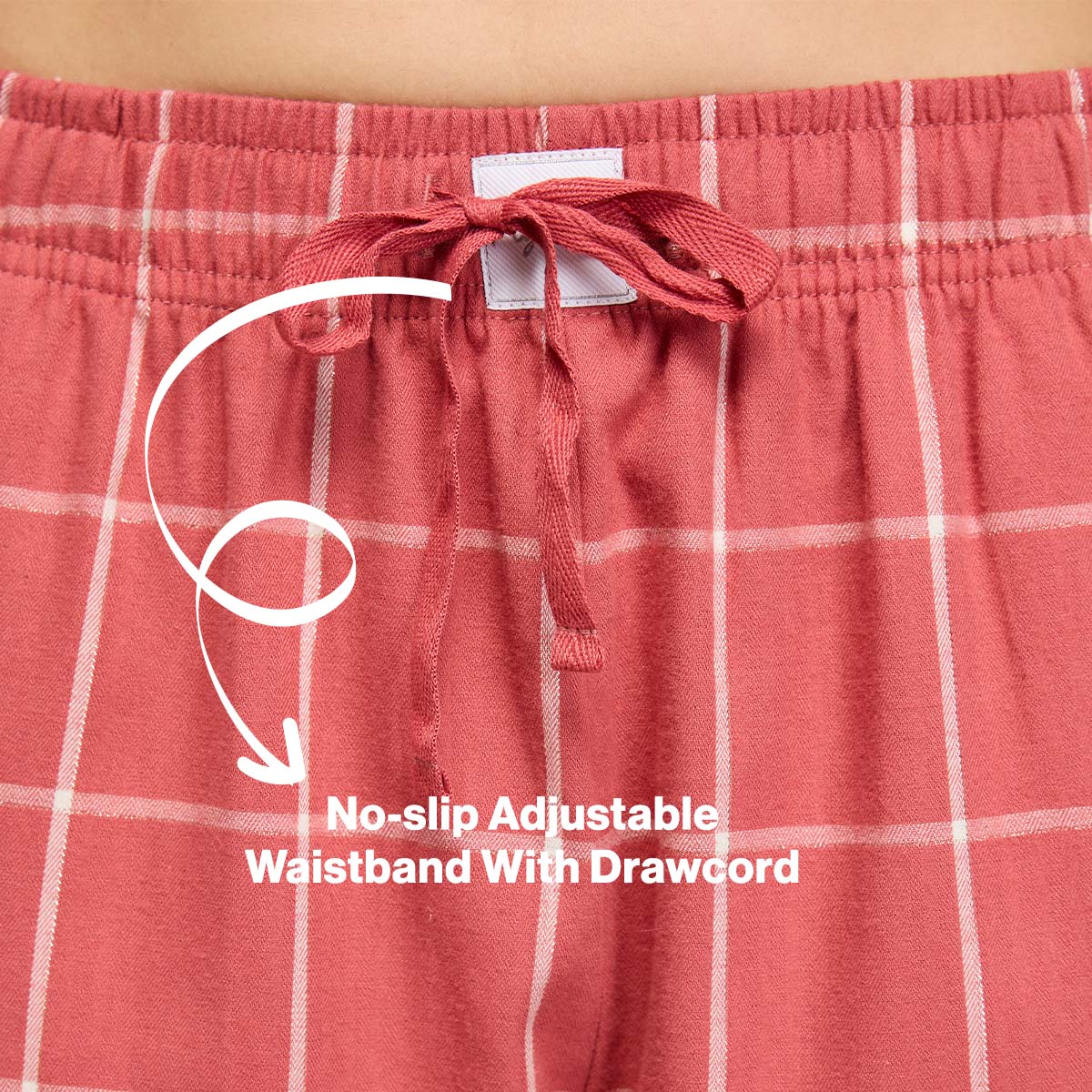 Nykd By Nykaa Essential Cotton Pyjama With Adjustable Elasticated Waist & Pockets Nys141 Brick Check