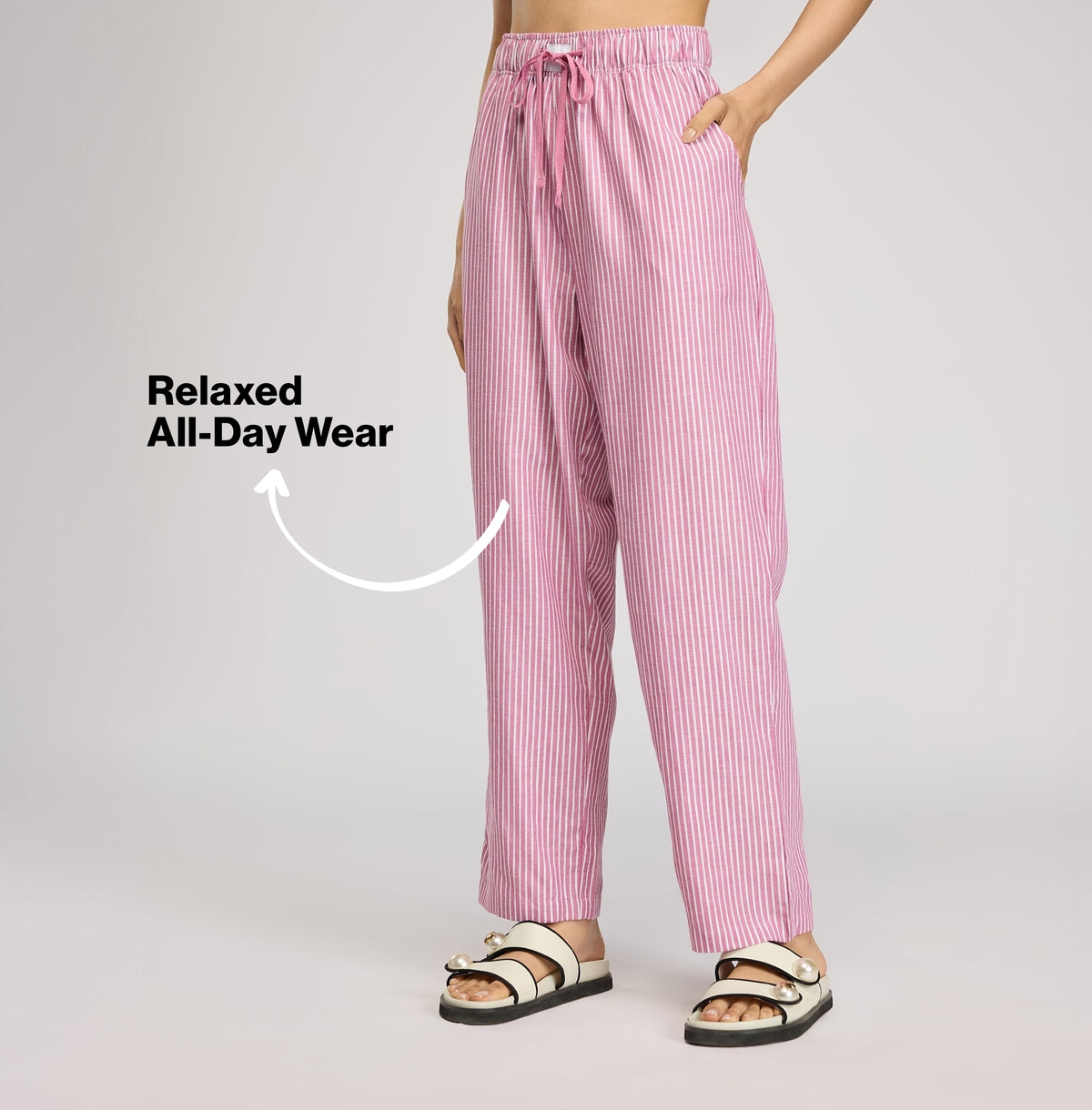 Cotton Lounge Pajama in Super Comfy Relax Fit-NYS141-Grape Stripe