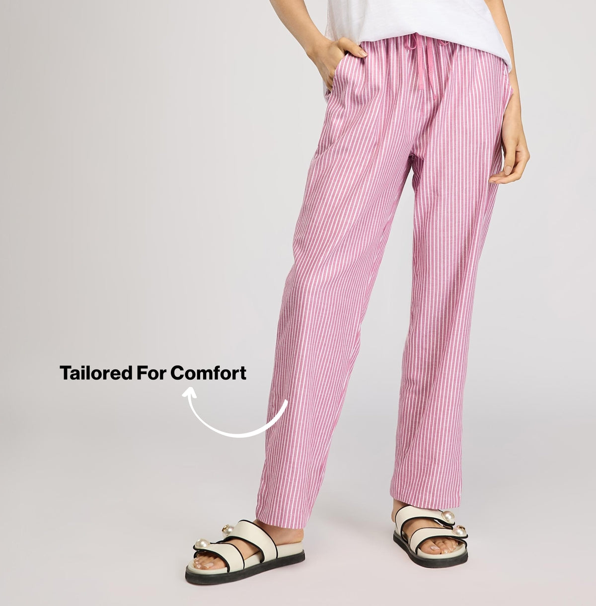 Cotton Lounge Pajama in Super Comfy Relax Fit-NYS141-Grape Stripe
