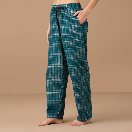 Cotton Lounge Pajama in Super Comfy Relax Fit - NYS141-Green Plaid