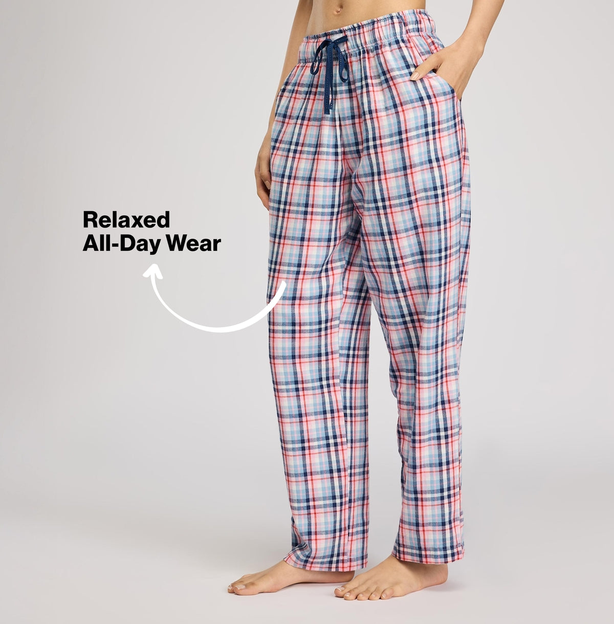 Cotton Lounge Pajama in Super Comfy Relax Fit-NYS141-Lavender Plaid