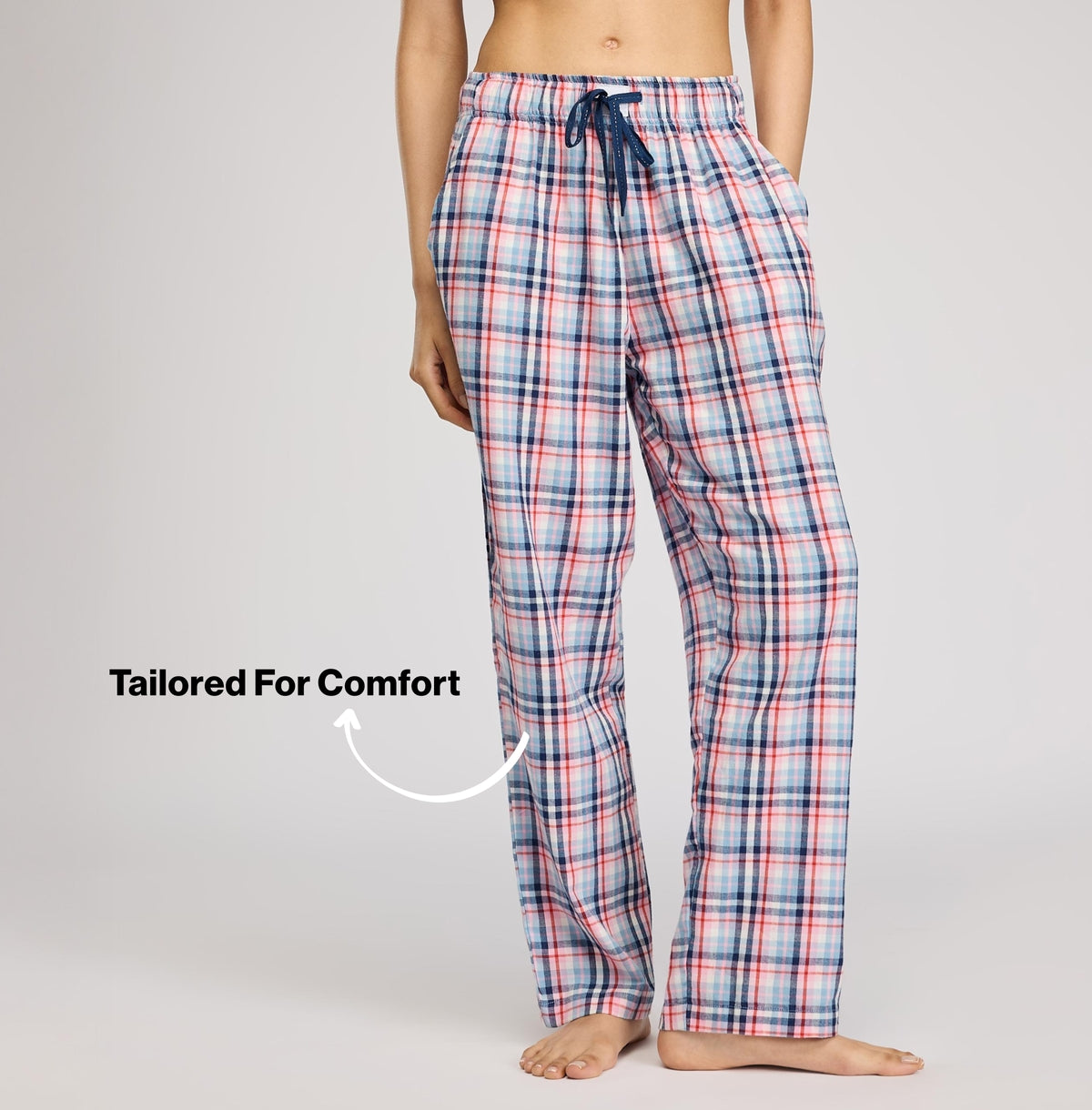 Cotton Lounge Pajama in Super Comfy Relax Fit-NYS141-Lavender Plaid