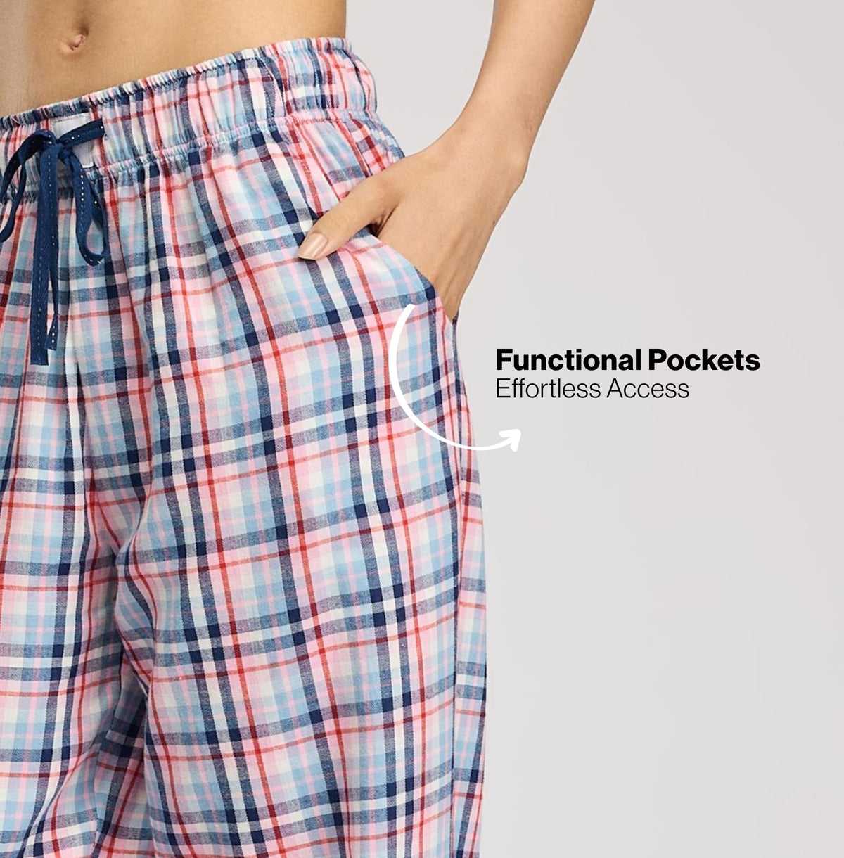 Cotton Lounge Pajama in Super Comfy Relax Fit-NYS141-Lavender Plaid