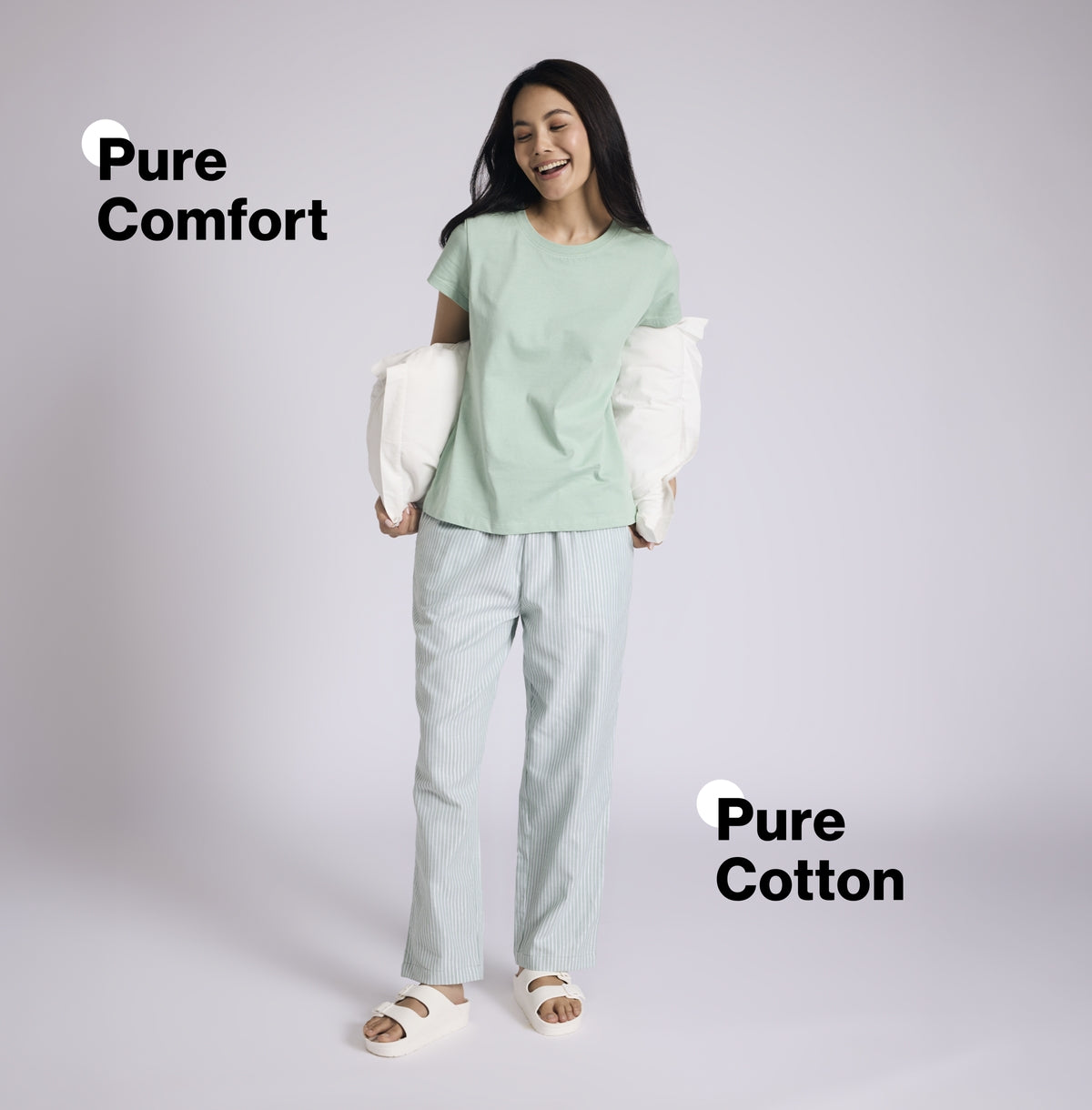 Nykd by Nykaa Essential Cotton Pyjama With Adjustable Elasticated Waist & Pockets Nys141 Green Stripe