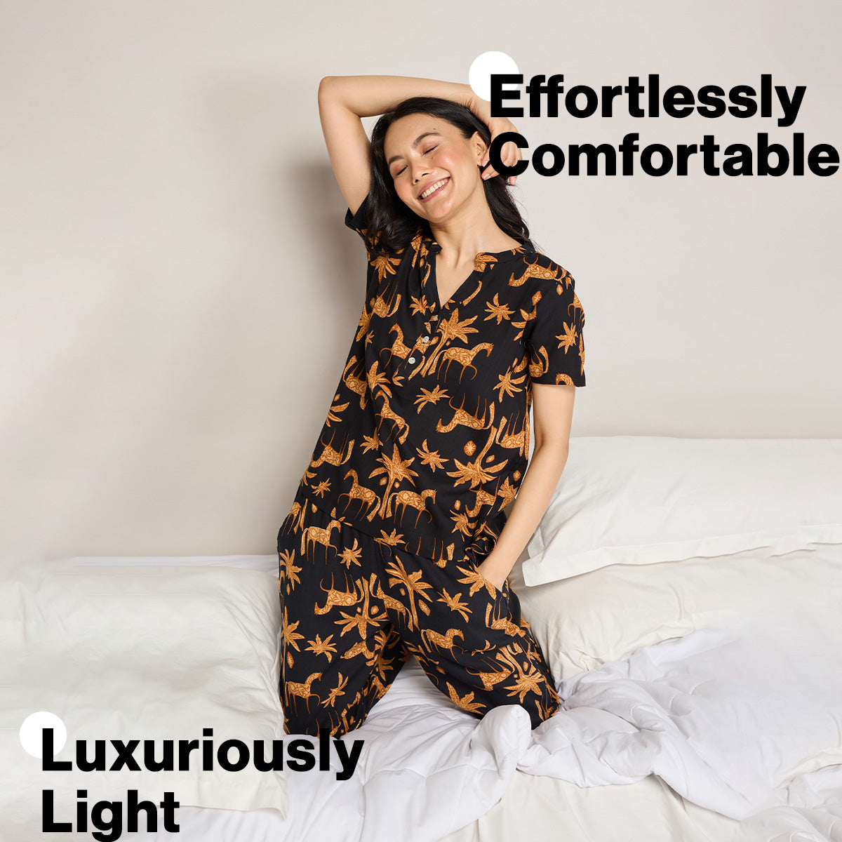NYKD BY NYKAA BREEZY RAYON PYJAMA WITH ELASTICATED WAIST & POCKETS NYS142 CHARCOAL