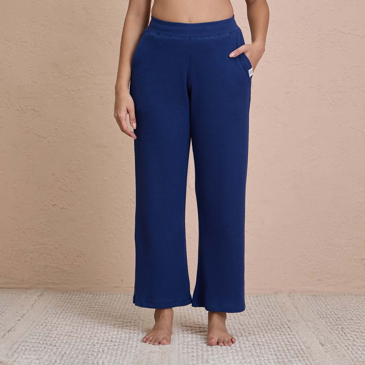 Waffle Lounge Pajamas in Flattering Fit - NYS501 - Blue