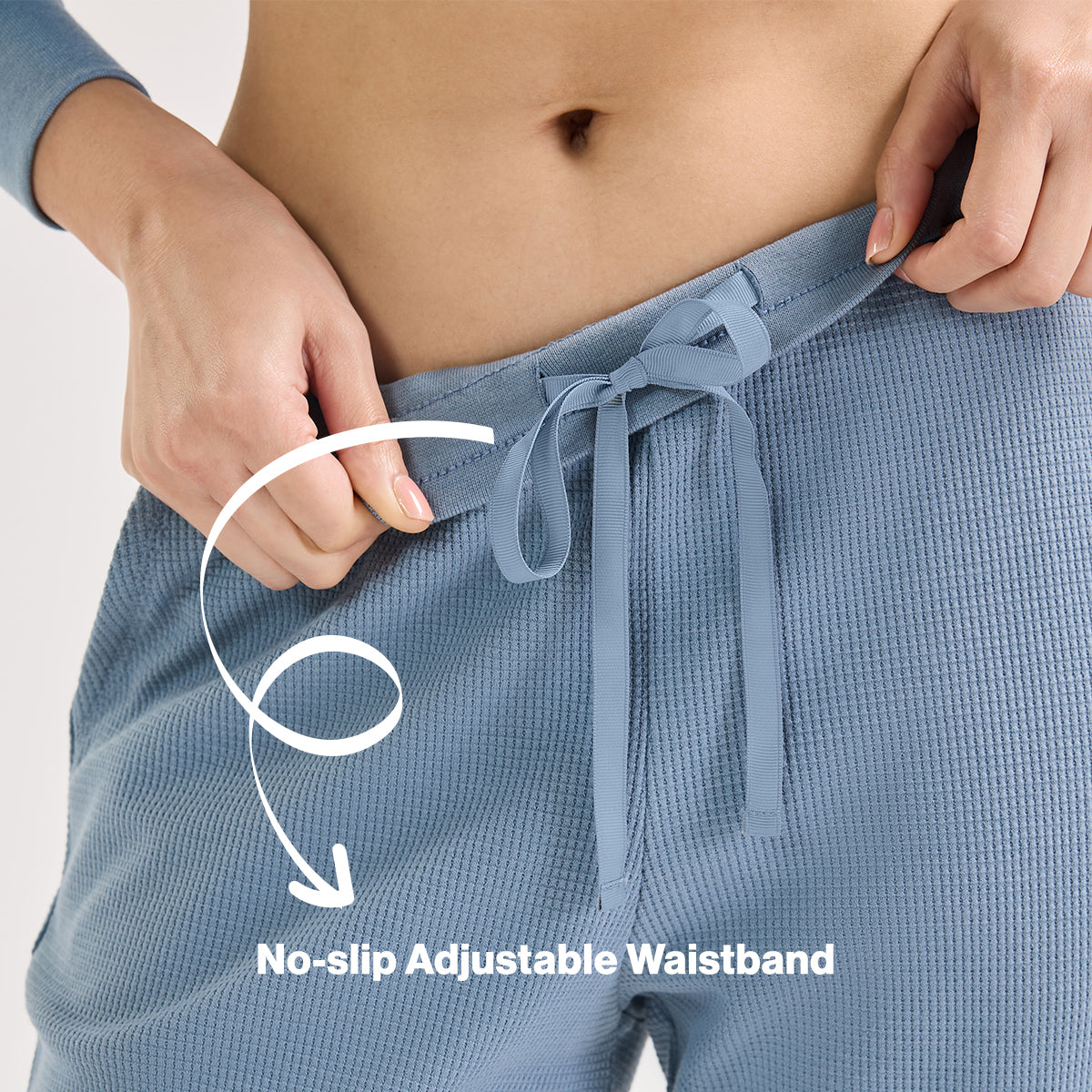 Nykd By Nykaa Women’S Waffle Ease Lounge Pyjamas-Relaxed Fit Nightwear NYS501-Blue