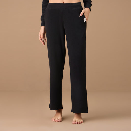 Waffle Lounge Pajamas in Flattering Fit - NYS501 - Jet Black