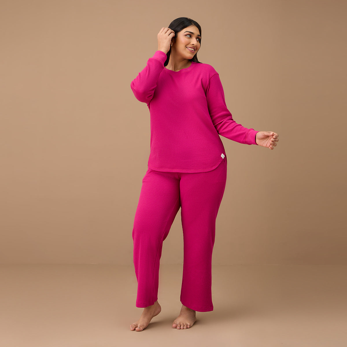 Nykd By Nykaa Waffle Sleep Pajama - NYS501 - Pink