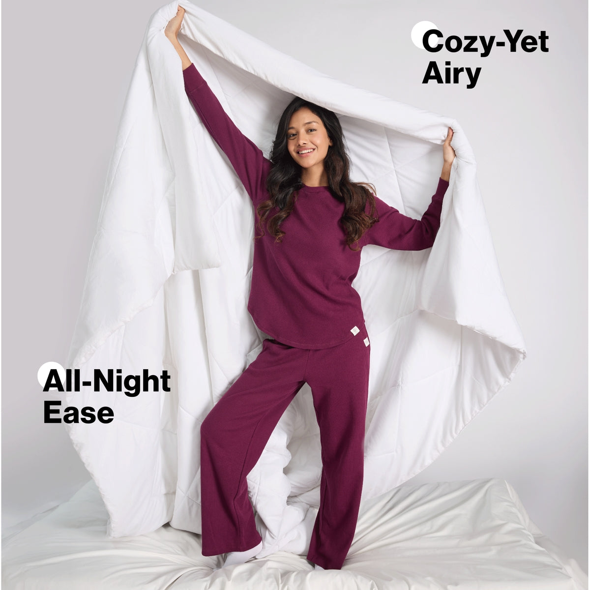 Nykd By Nykaa Waffle Lounge Pyjamas In Relaxed Fit Nys501 Wine