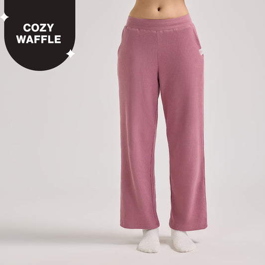 Nykd By Nykaa Women’S Waffle Ease Lounge Pyjamas-Relaxed Fit Nightwear NYS501-Light Pink
