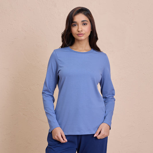 Essential Long Sleeve Tee-NYS807-M Blue